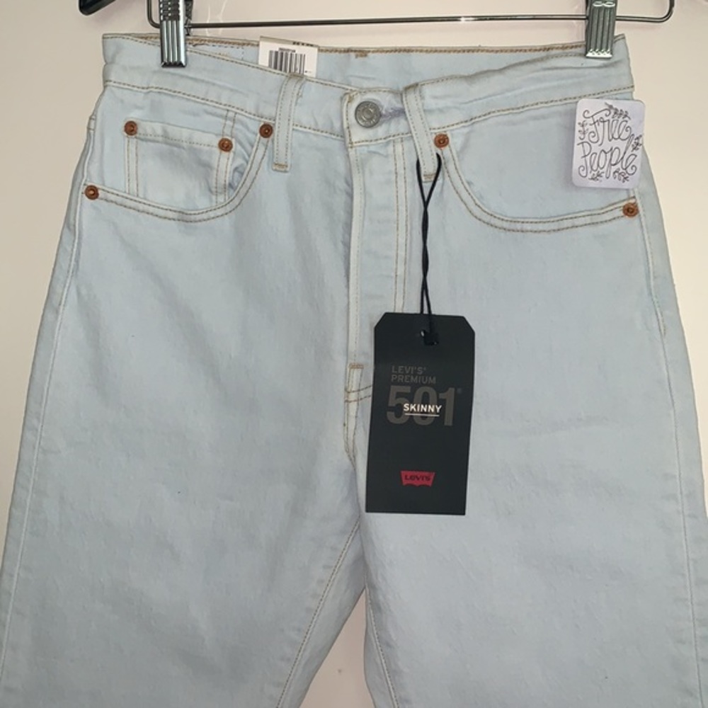 NWT Levi’s 501 Skinny Mint/Menthe Jean Size 26 - Picture 2 of 9